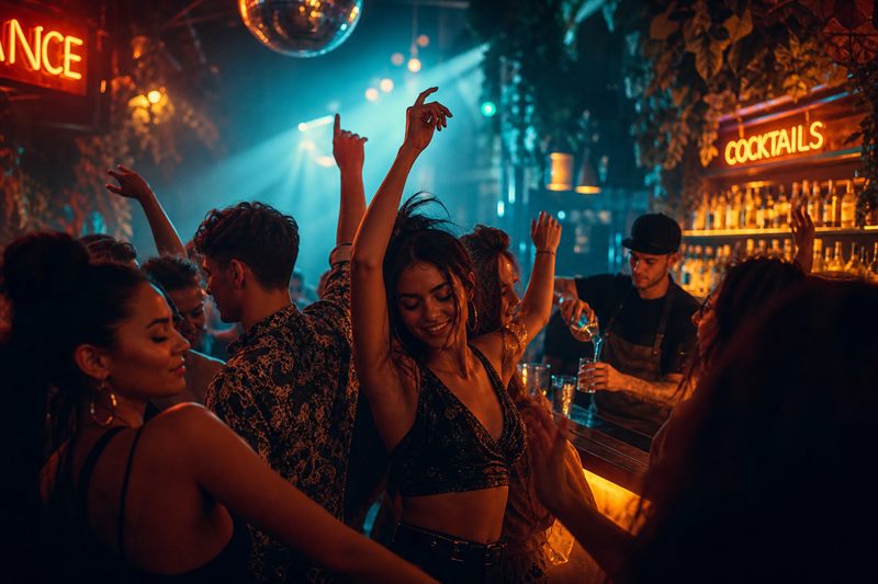 Crowd dancing in a nightclub